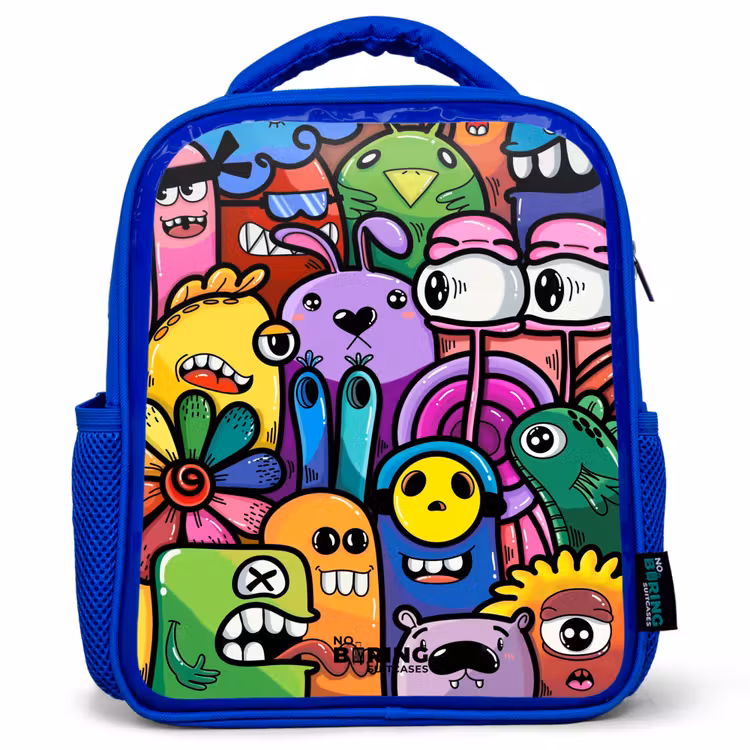 Kinderrucksack - Blau - Lustige bunte Monster — 1