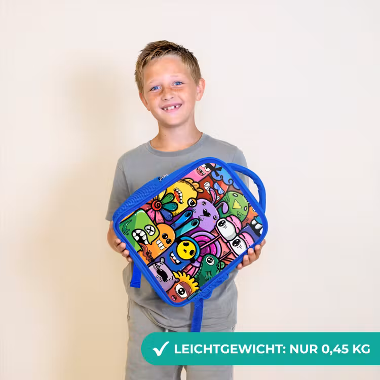 Kinderrucksack - Blau - Lustige bunte Monster — 4