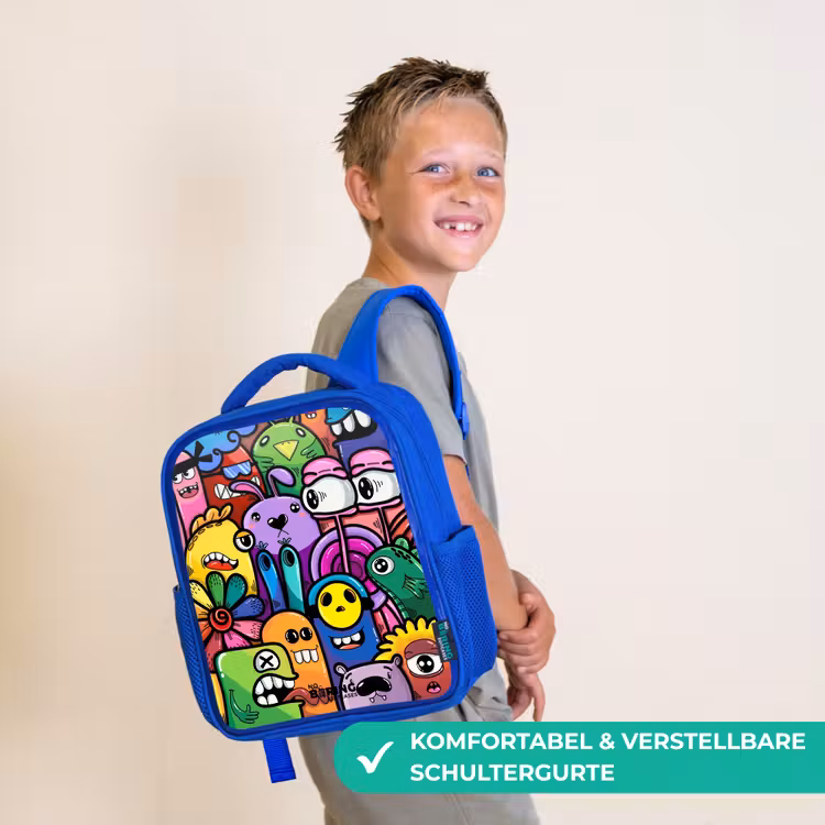Kinderrucksack - Blau - Lustige bunte Monster — 5