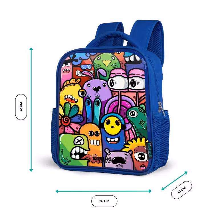 Kinderrucksack - Blau - Lustige bunte Monster — 6