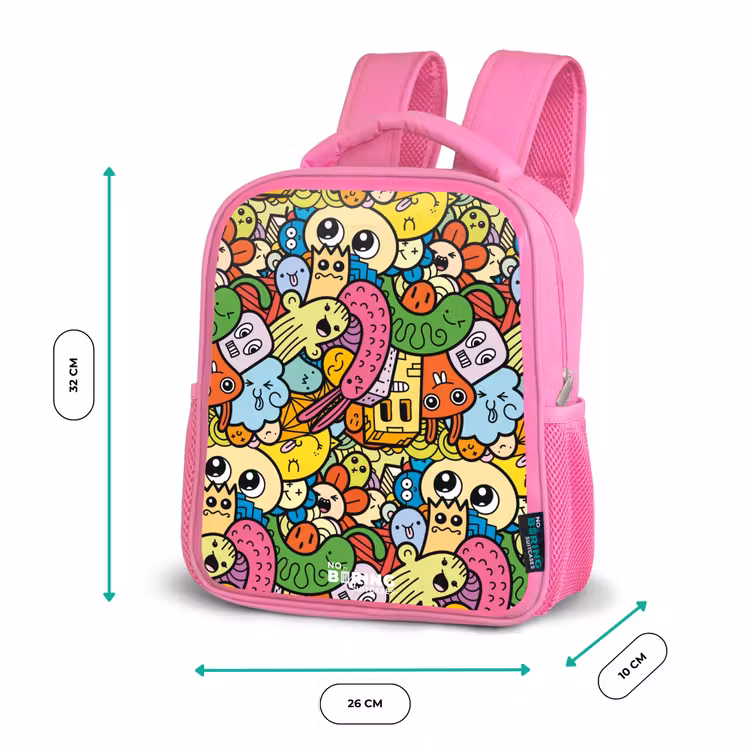 Kinderrucksack - Rosa - Fantasietiere, die lachen und bunt sind — 2