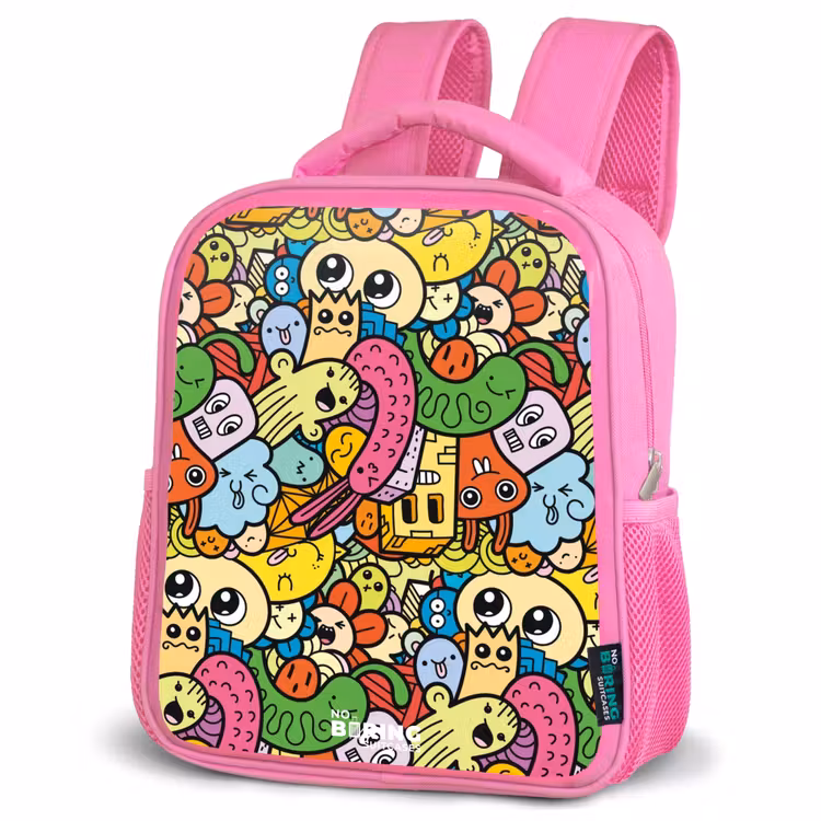 Kinderrucksack - Rosa - Fantasietiere, die lachen und bunt sind — 4