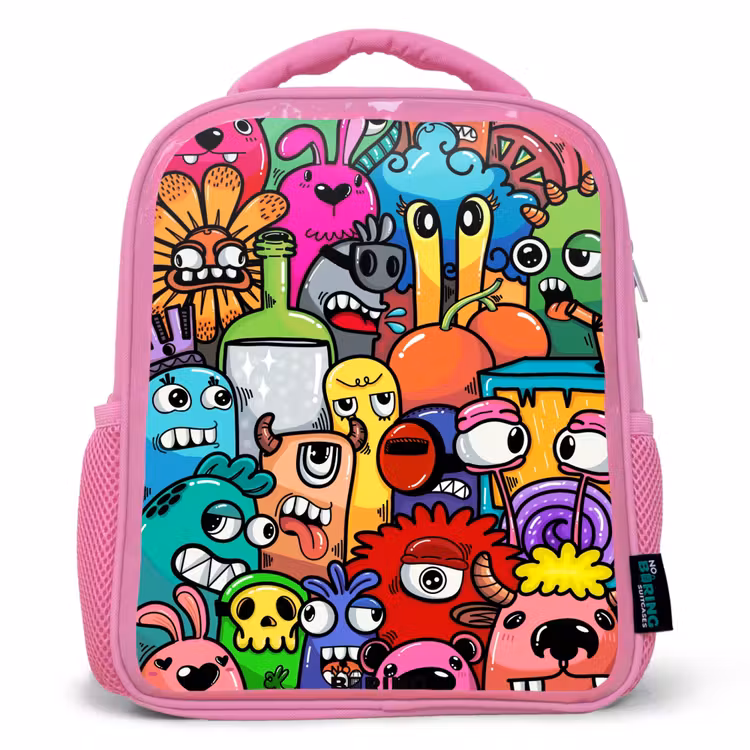 Kinderrucksack - Rosa - Knallbunte Monster — 1
