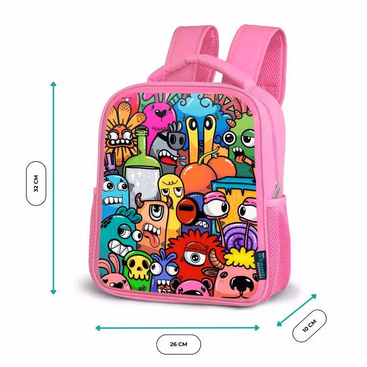 Kinderrucksack - Rosa - Knallbunte Monster — 2