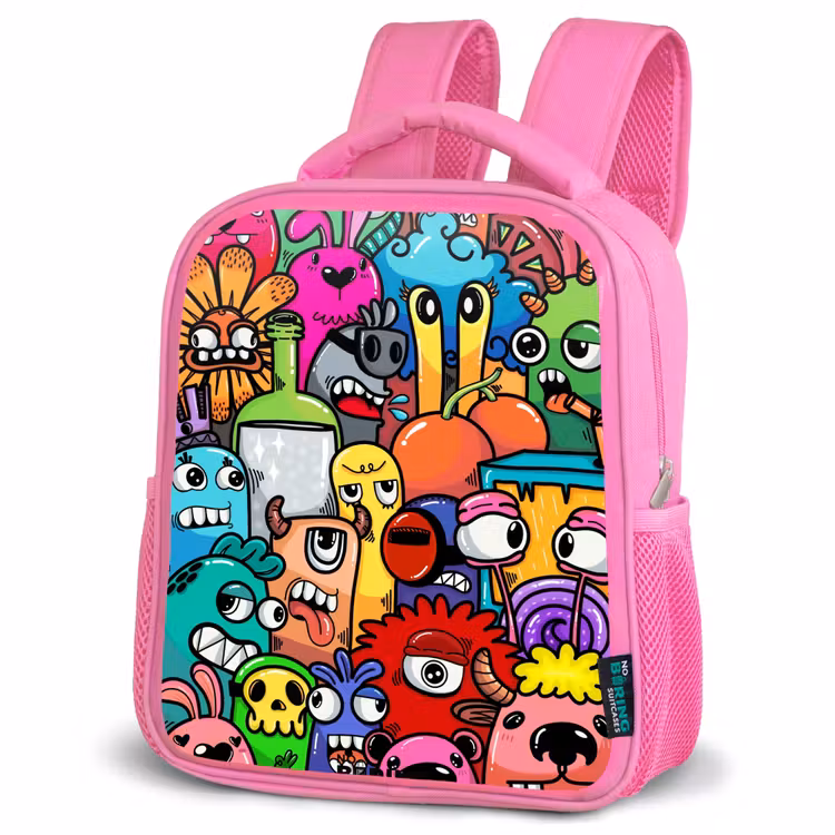 Kinderrucksack - Rosa - Knallbunte Monster — 4