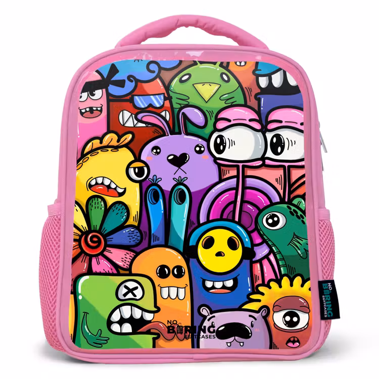 Kinderrucksack - Rosa - Lustige bunte Monster — 1