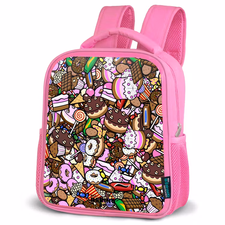Kinderrucksack - Rosa - Überlaufendes Muster mit Leckereien — 4