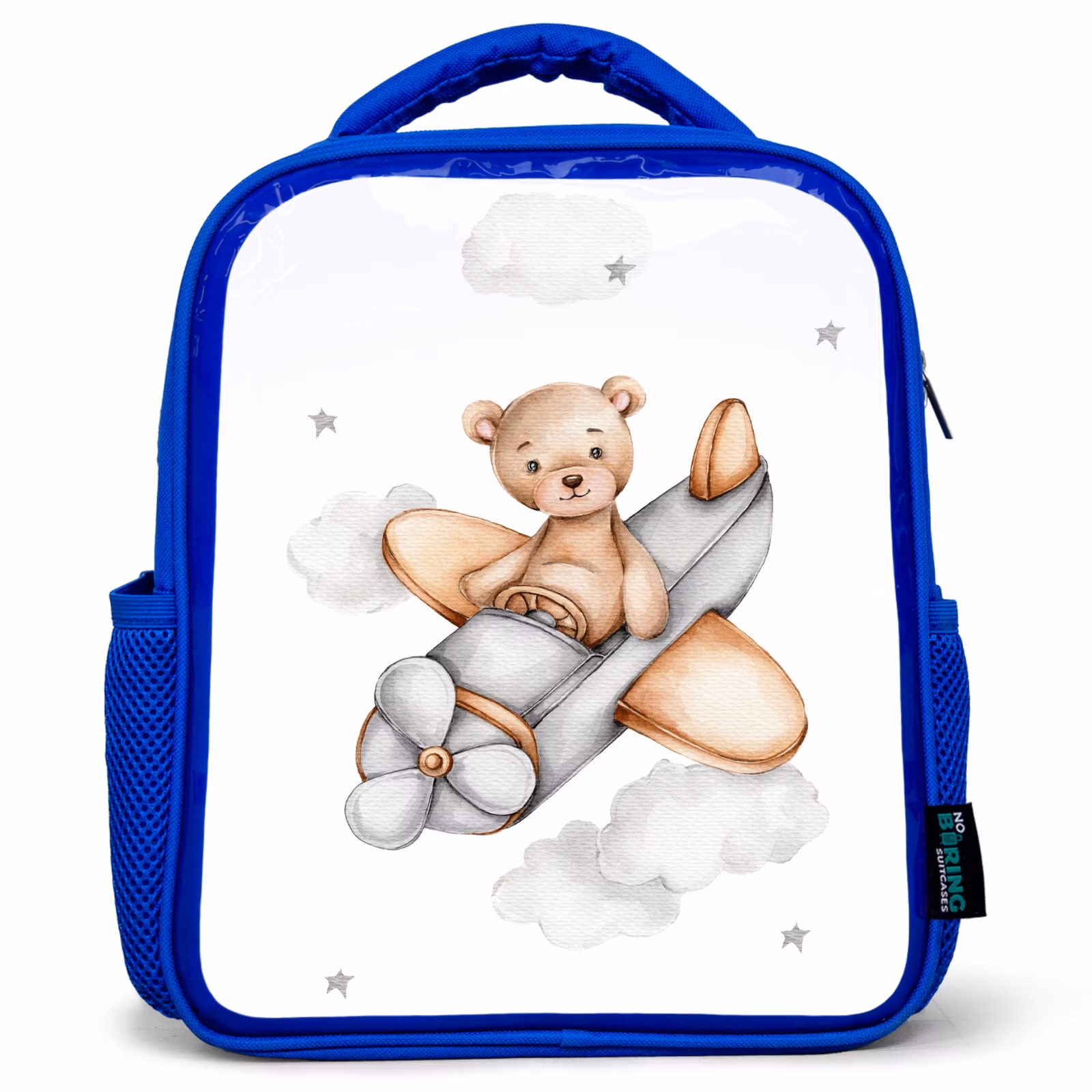 Kinderrucksack - Blau - Bär - Flugzeug - Sterne - Kinder — 1