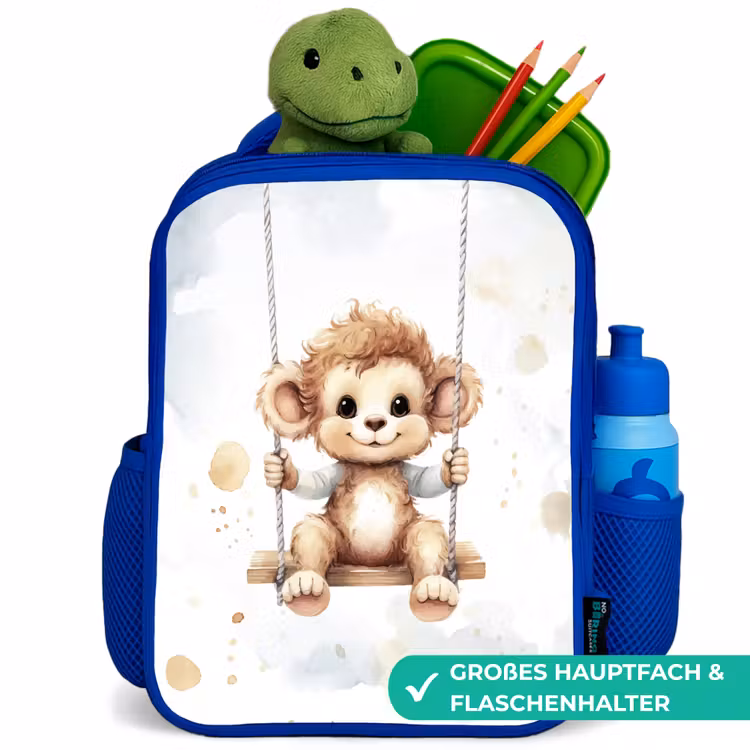 Kinderrucksack - Blau - Affe - Tier - Kinder — 3