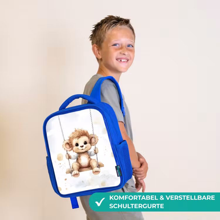 Kinderrucksack - Blau - Affe - Tier - Kinder — 5