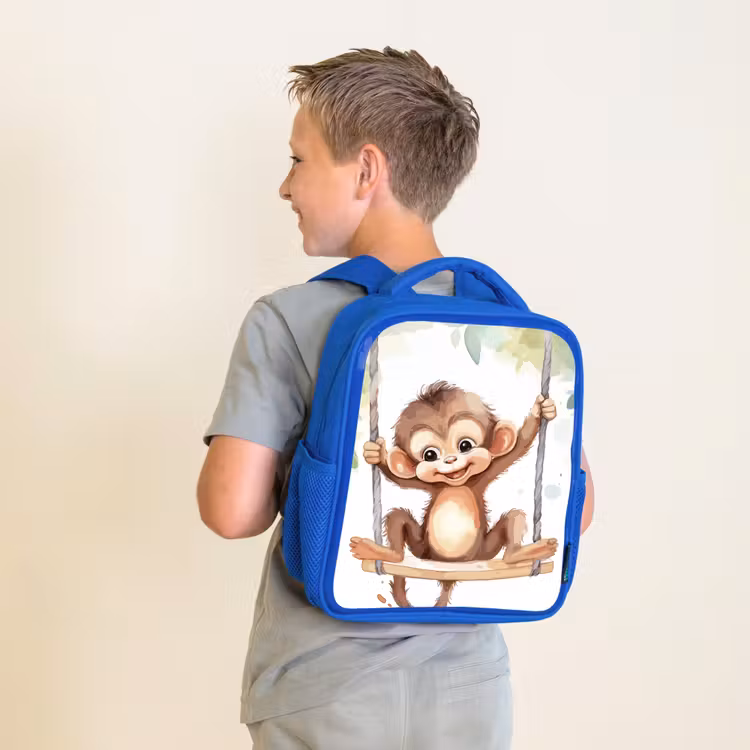 Kinderrucksack - Blau - Affe - Tier - Kinder - Dschungel — 2