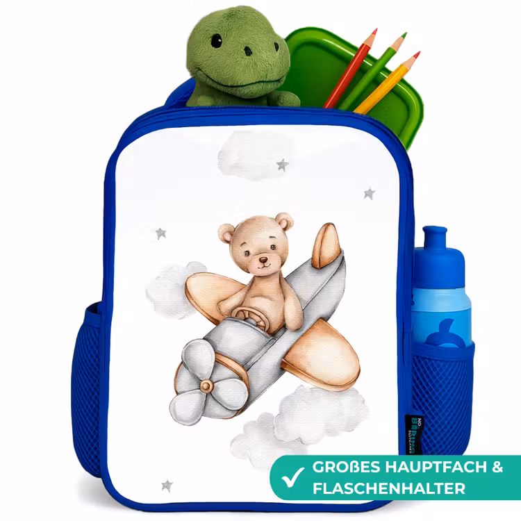 Kinderrucksack - Blau - Bär - Flugzeug - Sterne - Kinder — 3
