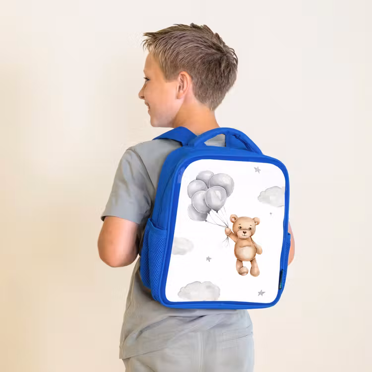 Kinderrucksack - Blau - Bär - Luftballon - Sterne - Kinder — 2