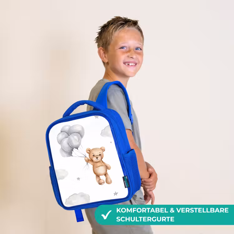 Kinderrucksack - Blau - Bär - Luftballon - Sterne - Kinder — 5