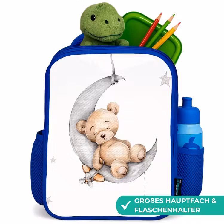 Kinderrucksack - Blau - Bär - Mond - Sterne - Kinder — 3