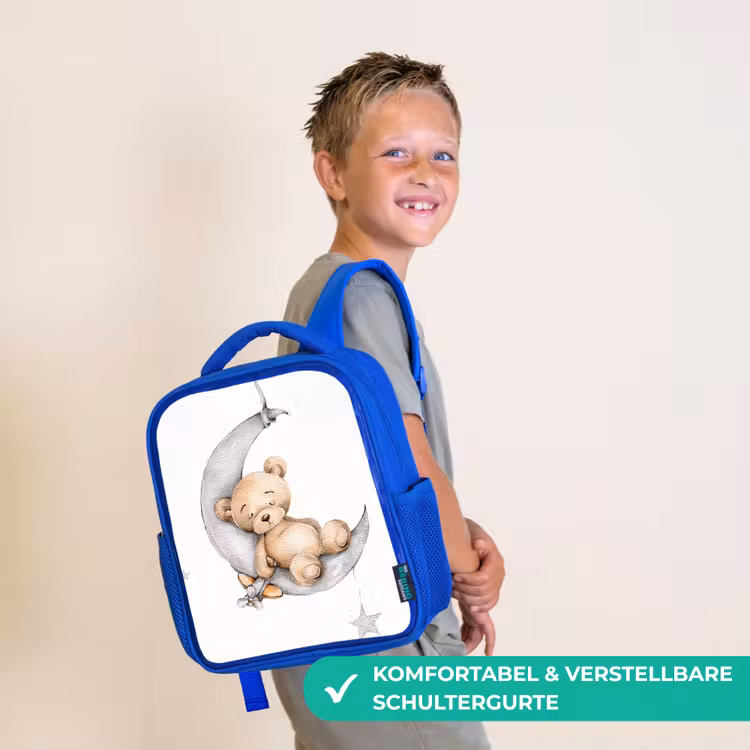 Kinderrucksack - Blau - Bär - Mond - Sterne - Kinder — 5