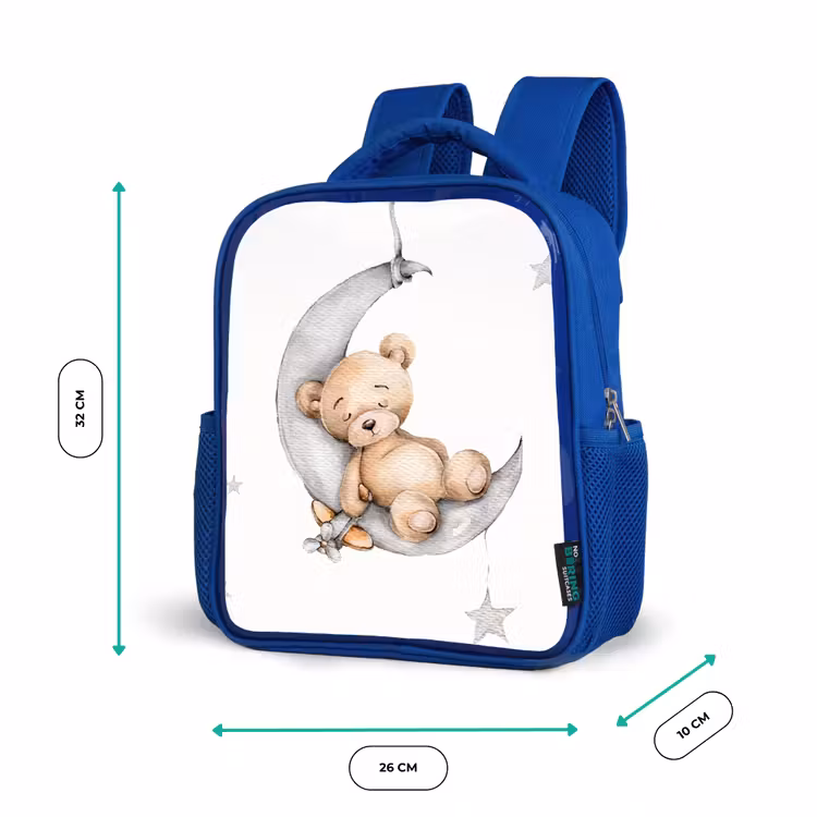 Kinderrucksack - Blau - Bär - Mond - Sterne - Kinder — 6