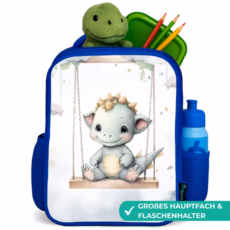 Kinderrucksack - Blau - Drache - Tierbaby - Kinder — 3