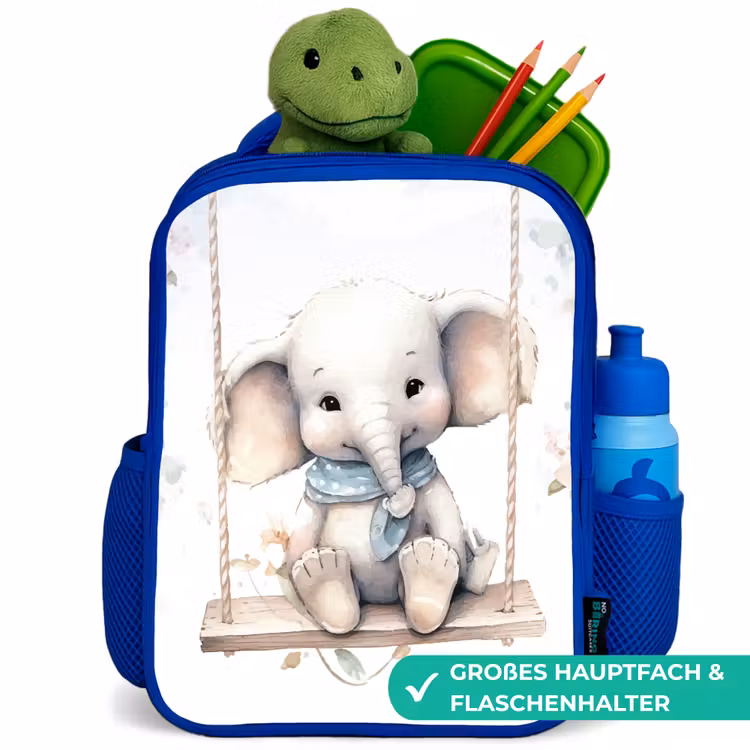 Kinderrucksack - Blau - Elefant - Tier - Kinder — 3