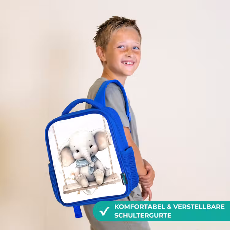 Kinderrucksack - Blau - Elefant - Tier - Kinder — 5