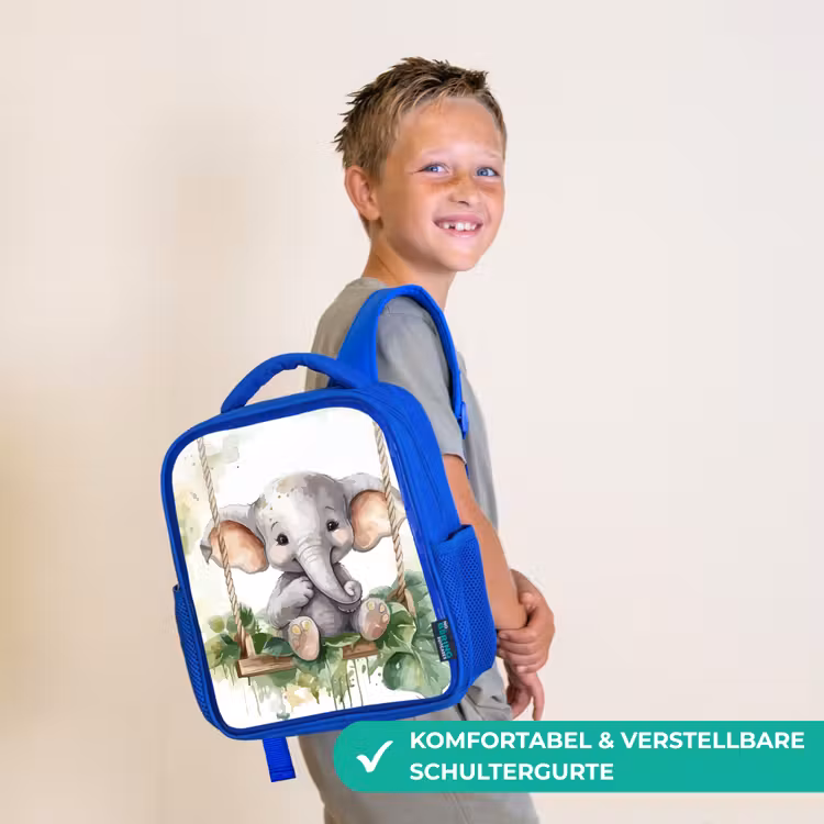 Kinderrucksack - Blau - Elefant - Tier - Kinder - Dschungel — 5