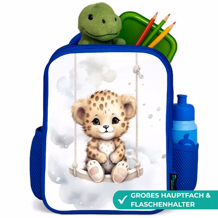 Kinderrucksack - Blau - Leopard - Tier - Kinder — 3