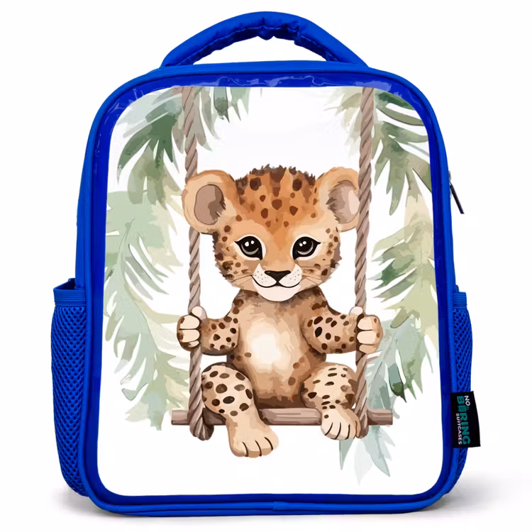 Kinderrucksack - Blau - Leopard - Tier - Kinder - Dschungel — 1