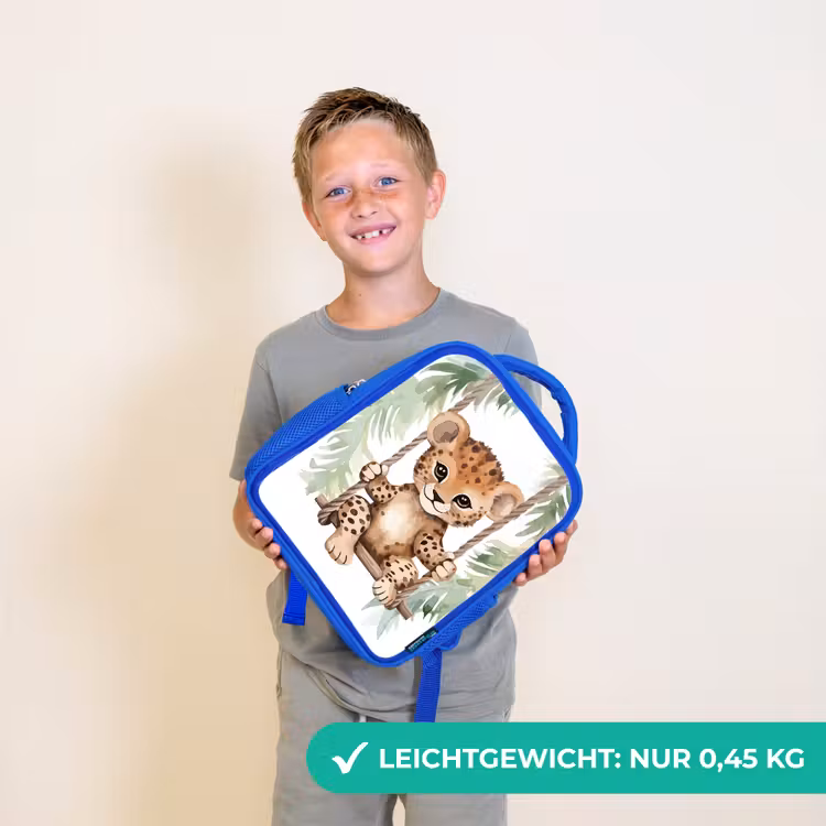 Kinderrucksack - Blau - Leopard - Tier - Kinder - Dschungel — 4
