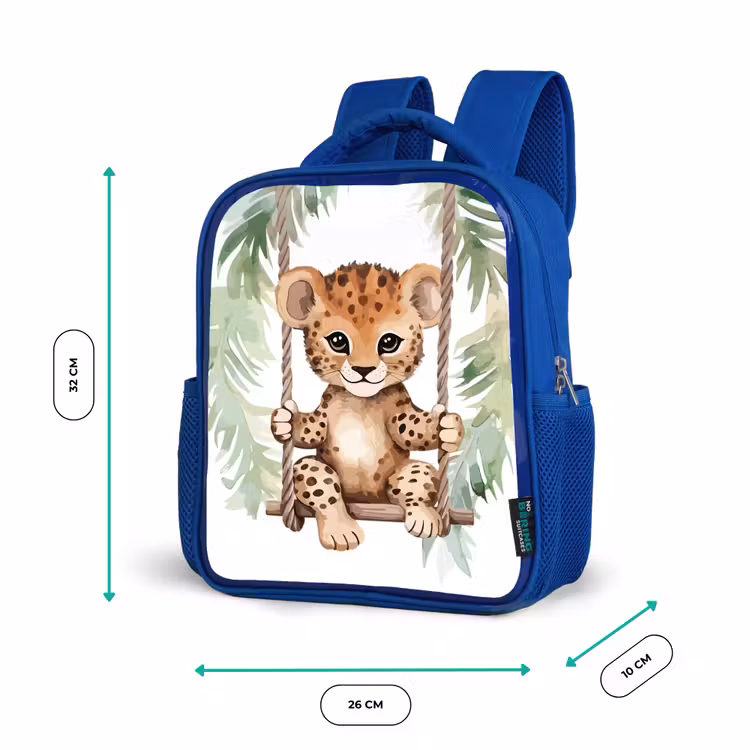 Kinderrucksack - Blau - Leopard - Tier - Kinder - Dschungel — 6