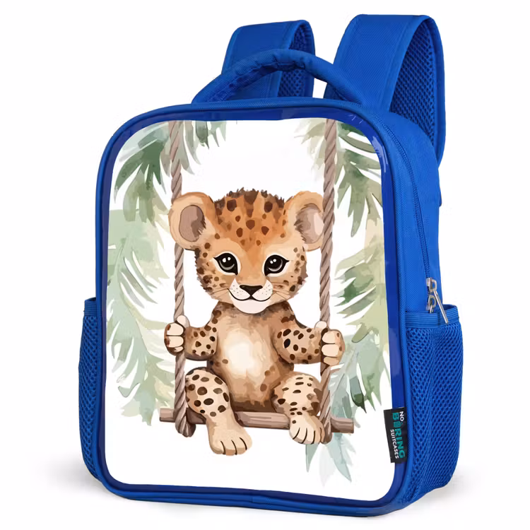 Kinderrucksack - Blau - Leopard - Tier - Kinder - Dschungel — 7