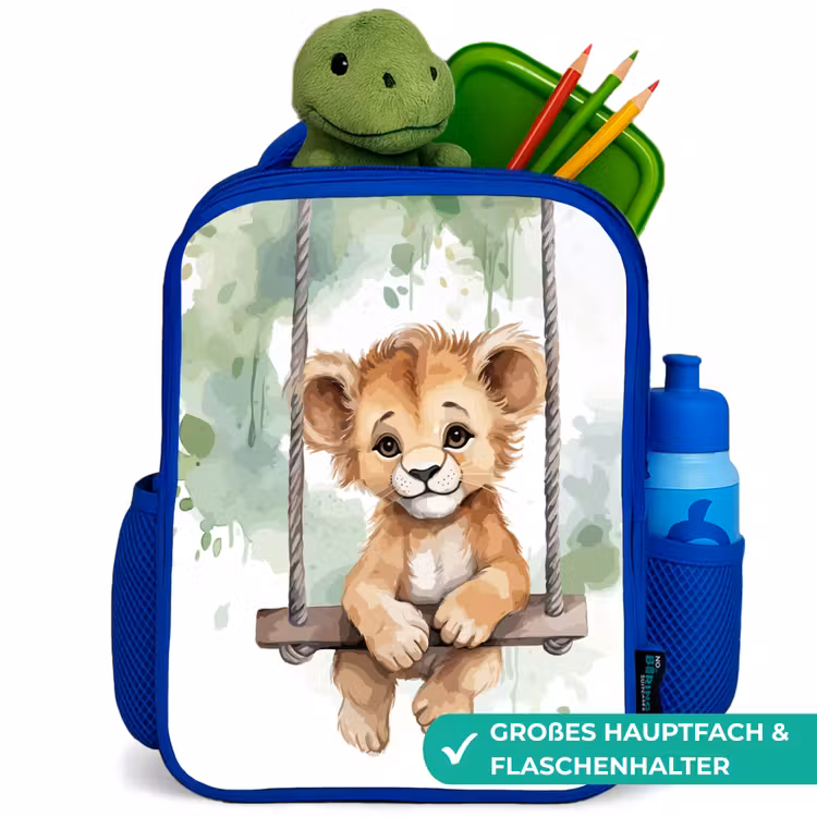 Kinderrucksack - Blau - Löwe - Tier - Kinder - Dschungel — 3