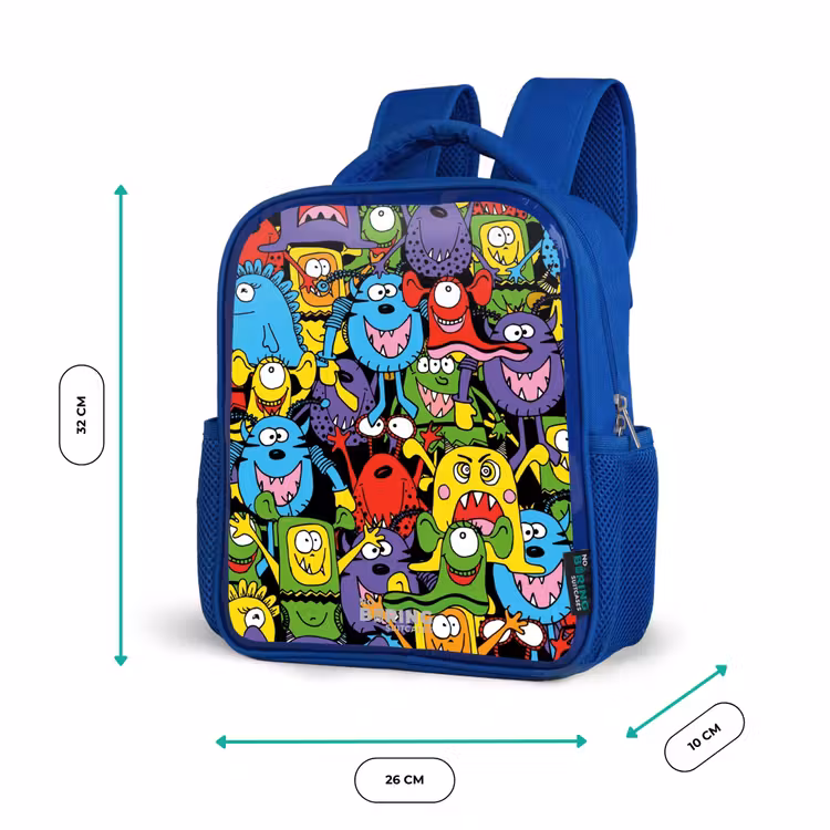 Kinderrucksack - Blau - Monster mit leuchtenden Farben — 6