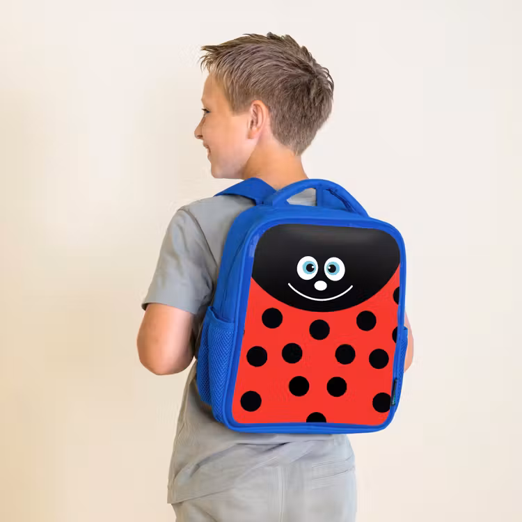 Kinderrucksack - Blau - Tierportrait - Marienkäfer - rot — 2