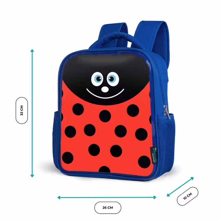 Kinderrucksack - Blau - Tierportrait - Marienkäfer - rot — 6