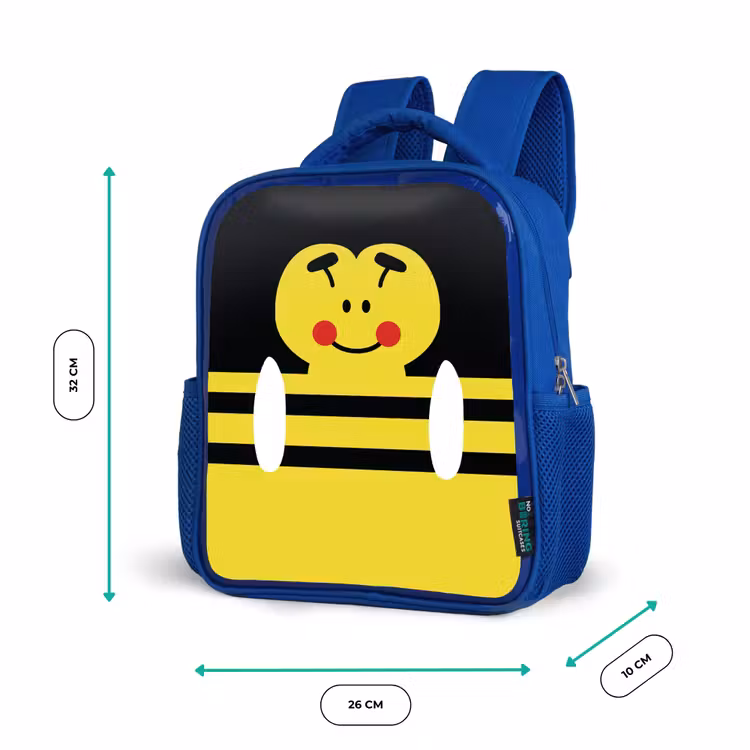 Kinderrucksack - Blau - Tierporträt - Biene - gelb — 6