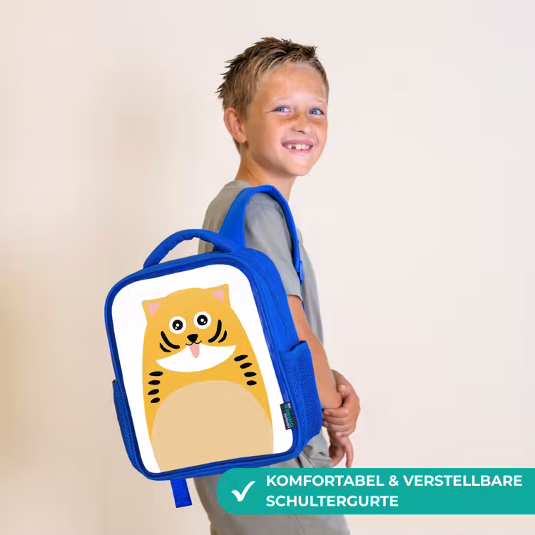 Kinderrucksack - Blau - Tierporträt - Katze - Kinder — 5