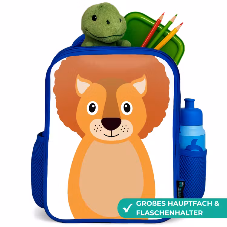 Kinderrucksack - Blau - Tierporträt - Löwe - Kinder — 3