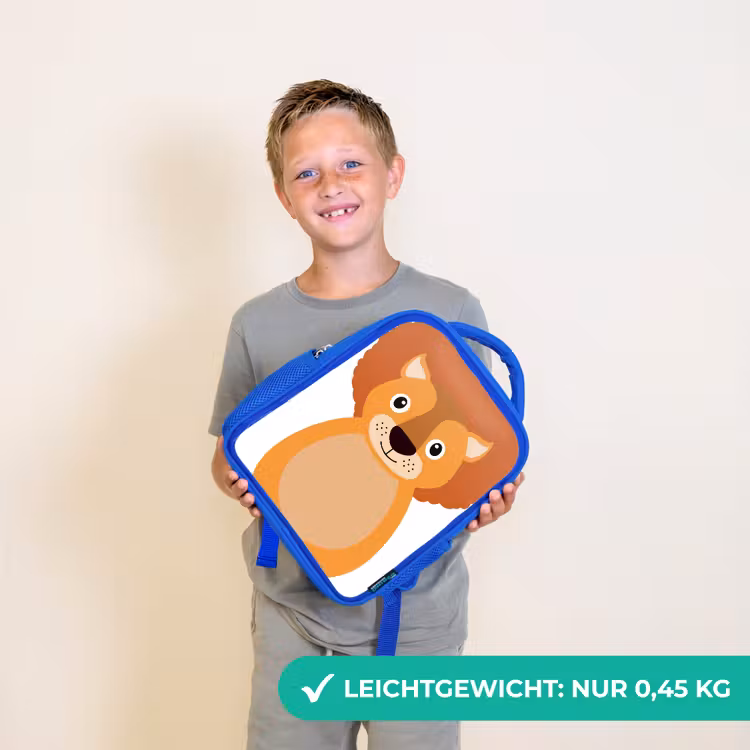 Kinderrucksack - Blau - Tierporträt - Löwe - Kinder — 4