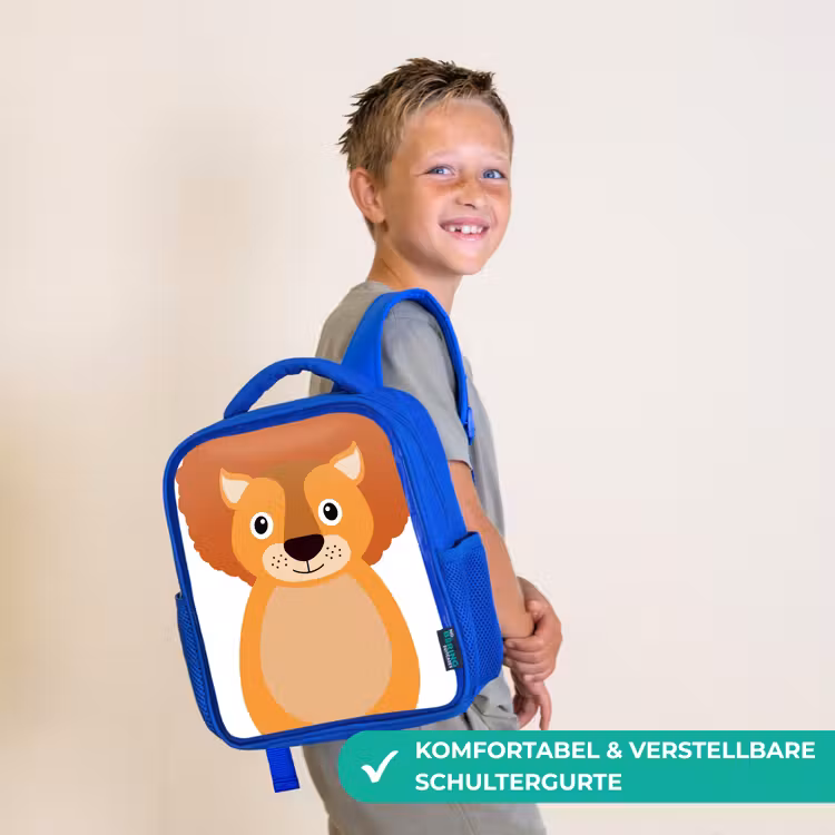 Kinderrucksack - Blau - Tierporträt - Löwe - Kinder — 5