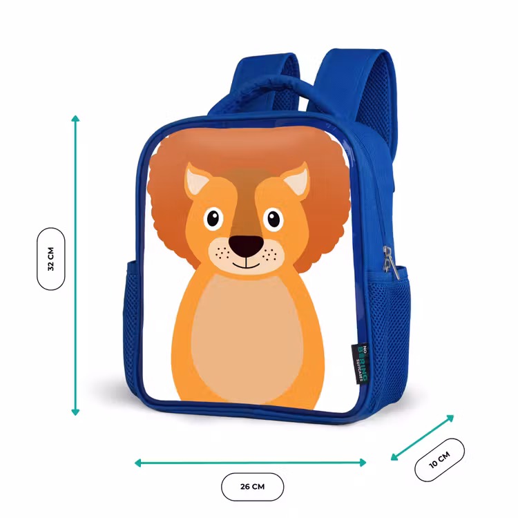 Kinderrucksack - Blau - Tierporträt - Löwe - Kinder — 6