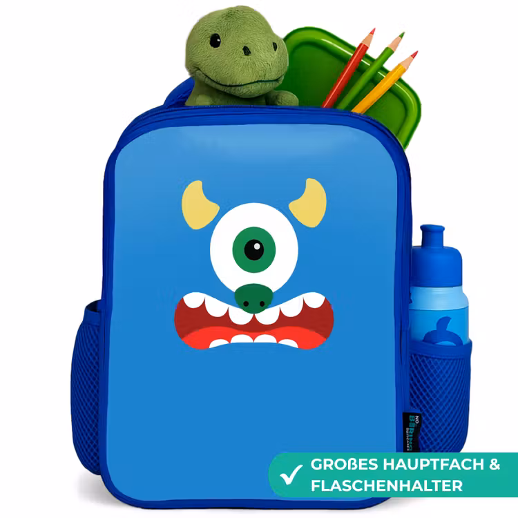 Kinderrucksack - Blau - Tierporträt - Monster - blau — 3