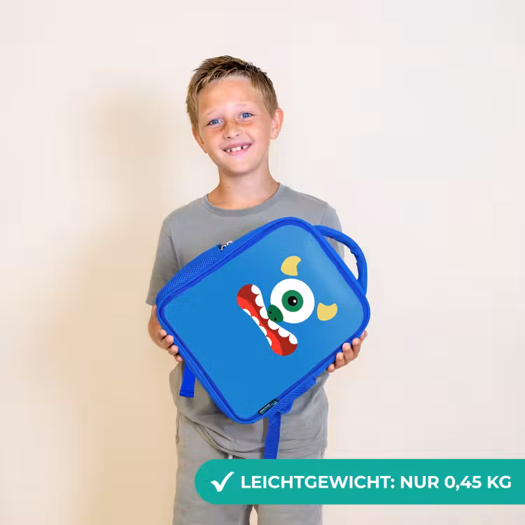 Kinderrucksack - Blau - Tierporträt - Monster - blau — 4