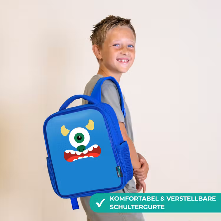 Kinderrucksack - Blau - Tierporträt - Monster - blau — 5