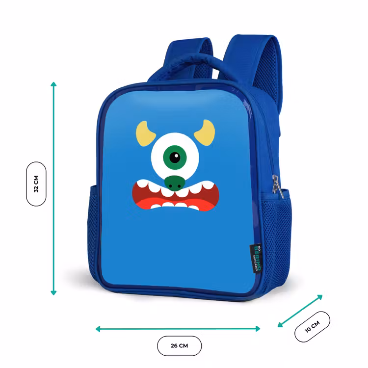 Kinderrucksack - Blau - Tierporträt - Monster - blau — 6