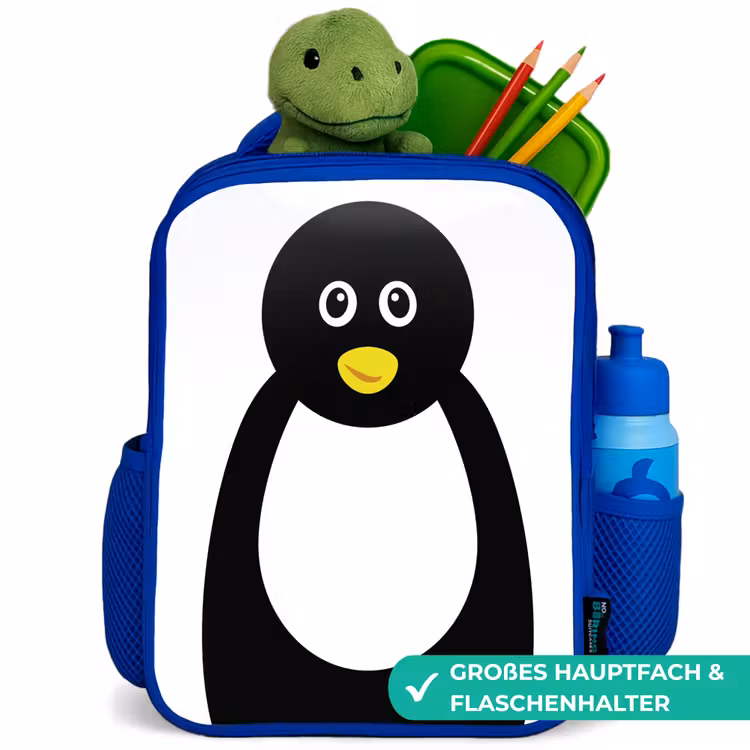 Kinderrucksack - Blau - Tierporträt - Pinguin - Kinder — 3