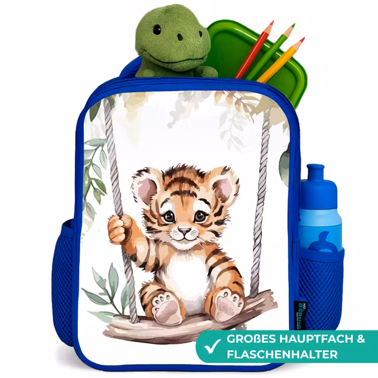 Kinderrucksack - Blau - Tiger - Tier - Kinder - Dschungel — 3