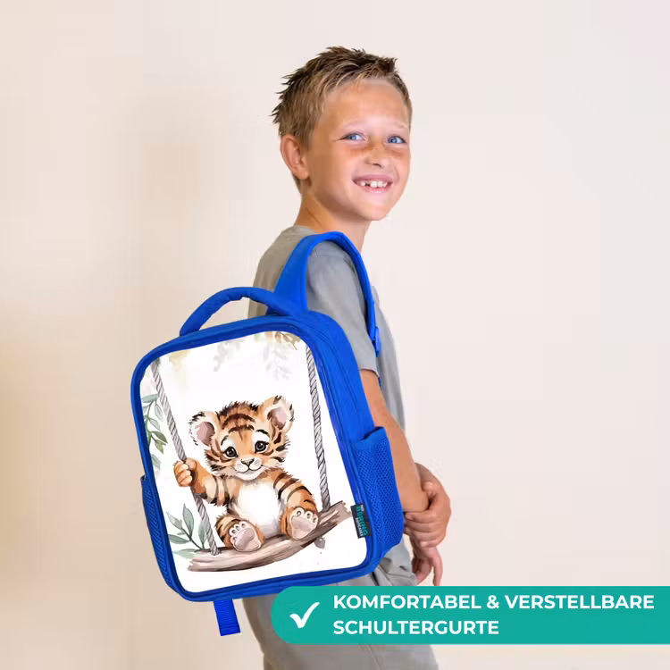 Kinderrucksack - Blau - Tiger - Tier - Kinder - Dschungel — 5