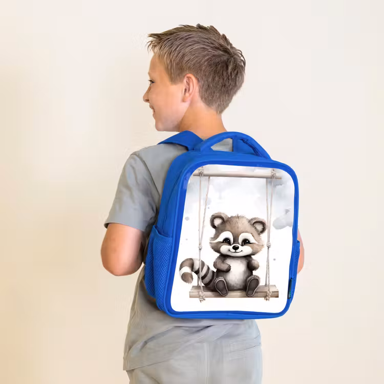 Kinderrucksack - Blau - Waschbär - Tier - Kinder — 2