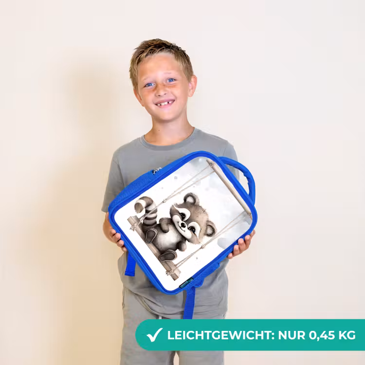 Kinderrucksack - Blau - Waschbär - Tier - Kinder — 4