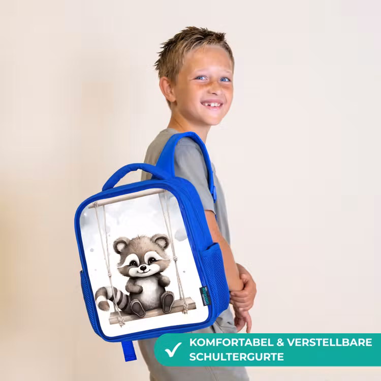 Kinderrucksack - Blau - Waschbär - Tier - Kinder — 5